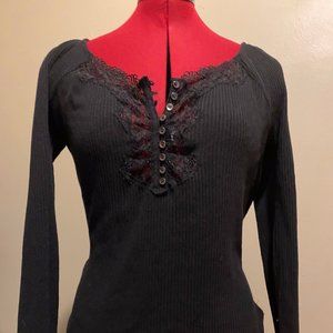 Free People Open-Back Ribbed long sleeve